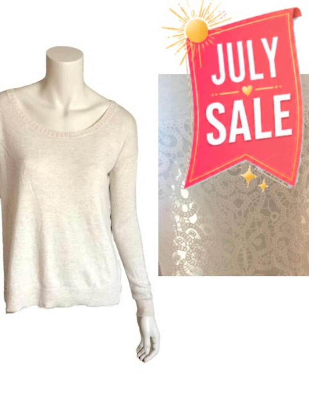 American Eagle Outfitters  Lightweight Knit Top w/ Lace Back, Long Sleeve SP